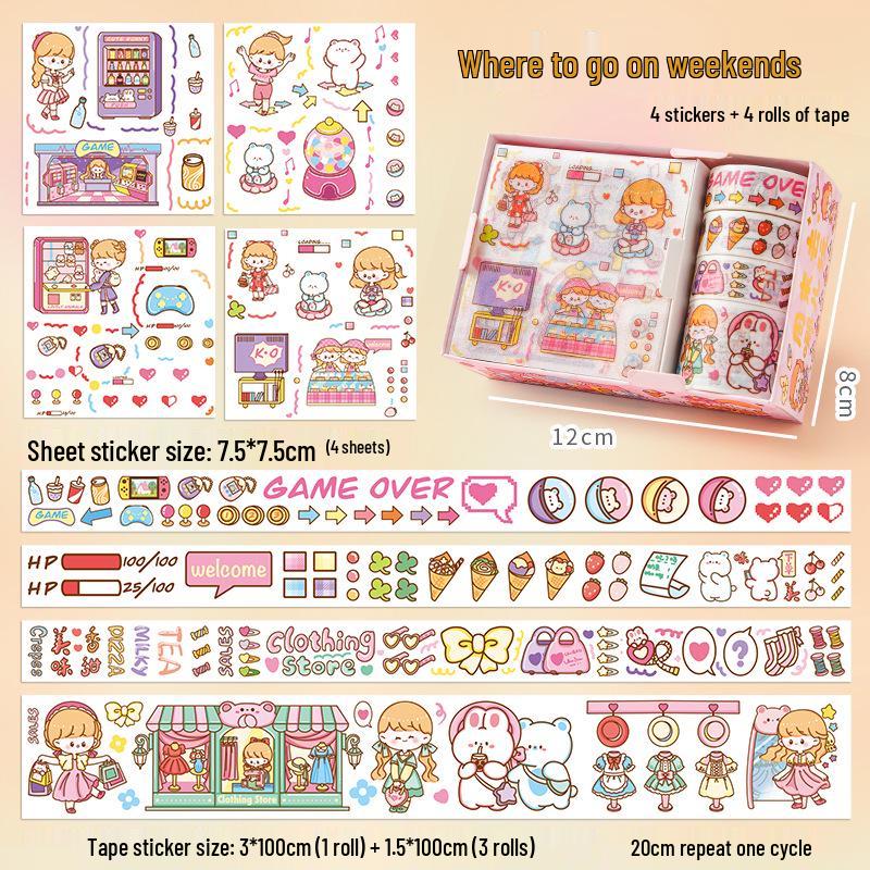 Adorable Cartoon Sticker Box Set for Journals and Kids' Scrapbooks