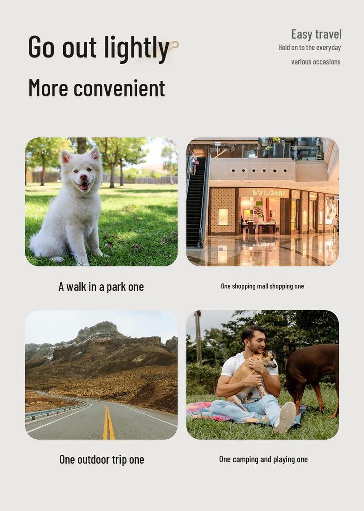 Lightweight Foldable Pet Stroller for Small Dogs & Cats