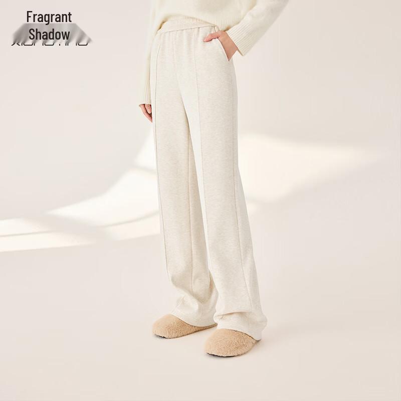 

Xiangying Women s High-Waist Wide-Leg Wool Blend Trousers L