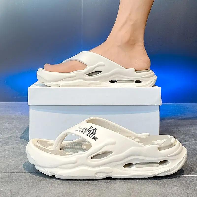 Beach Men's Shoe Shiatsu Platform Slides Flip Flops Y2k Fun Pvc Low Price Rubber Designer Luxury Clappers 2025 Eva Male Slipper