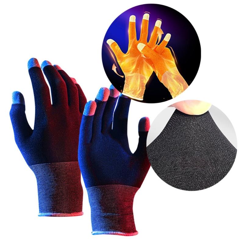 1 Pair Highly Sensitive Five Finger Thumb Sleeve Anti-Sweat Non-Scratch Breathable Compatible for E-Sports Gaming Gloves