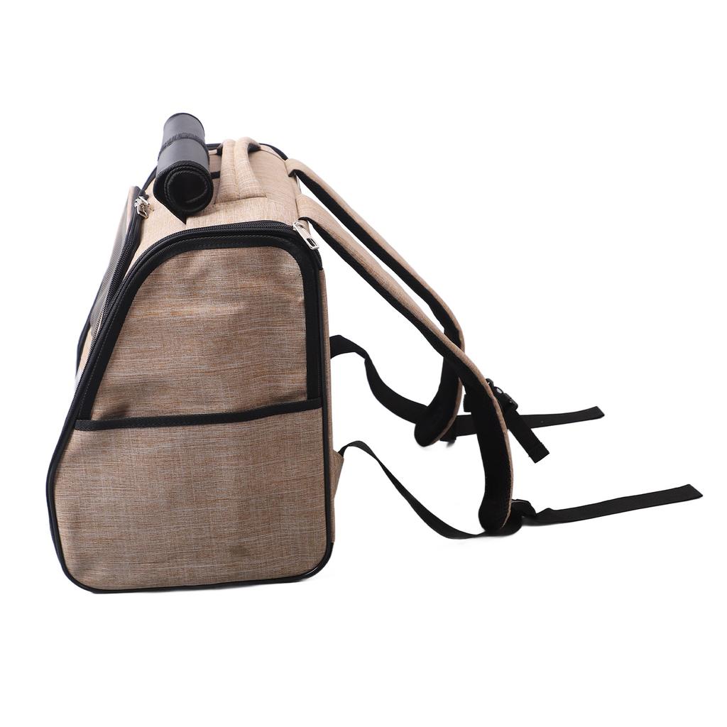 Pet Carrying Backpack Breathable Lightweight Portable Cat Travel Carrier Bag with Side Pocket for