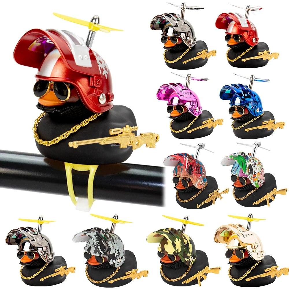 Duck In the Car Interior Decoration Yellow Duck with Helmet for Bike Motor Without Lights Duck In The Car Car Accessories