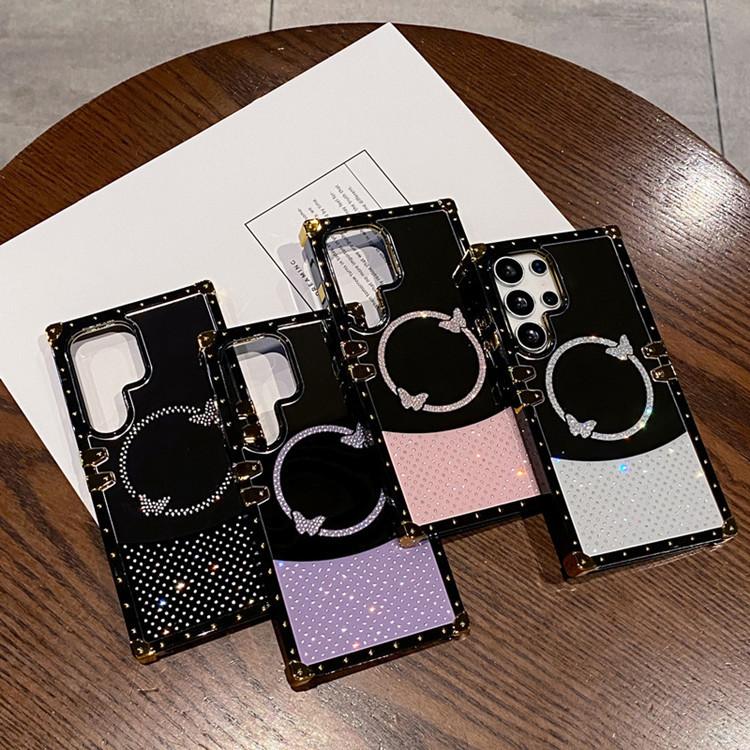Suitable for Samsung S25 Ultra Mobile Phone Case Luxury Flash Diamond Butterfly Plating Mirror Full Inclusive New A36 Protective Case