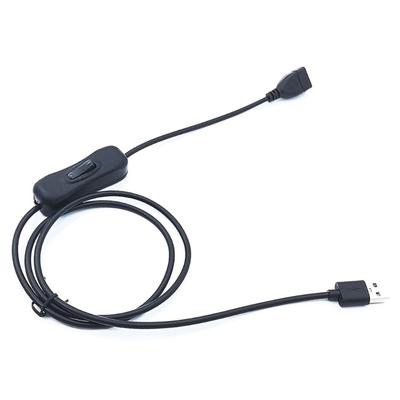 1m USB-Netzkabel mit Druckschaltern Langlebiger Kunststoff-Verlängerungsdraht für den Heim- und Bürogebrauch