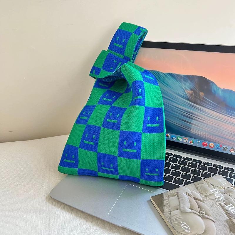Square Rhombus Rhombus Stripe Geometric Knitted Gift Bag Handbag Handbag Handbag Tote Bag