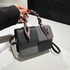 New Contrasting Color Retro Portable Small Square Bag Female Sen Meng Fashionable Texture Shoulder Bag Personalized Commuter Messenger Bag