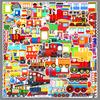 50 Steam Train & Car Stickers - Transportation & Deco for Laptops, Journals, and Water Bottles