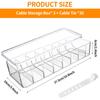 3 Pack Cable Tidy Box With 30 Cable Ties Clear Cables Management Box Charger Plastic Storage Box With Lid For Household Cable Ch