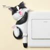 Cat Light Switch Cover 3D Sticker, Decorative Resin Wall Plate Cover, Cute Animal Relief Ornament Stickers, Peel And Stick decorations for Home