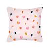 Happy Valentines Day Peach Skin Pillow Case 2D Flat Printed Romantic Pink Heart Cushion Cover For Sofa Living Room Decor