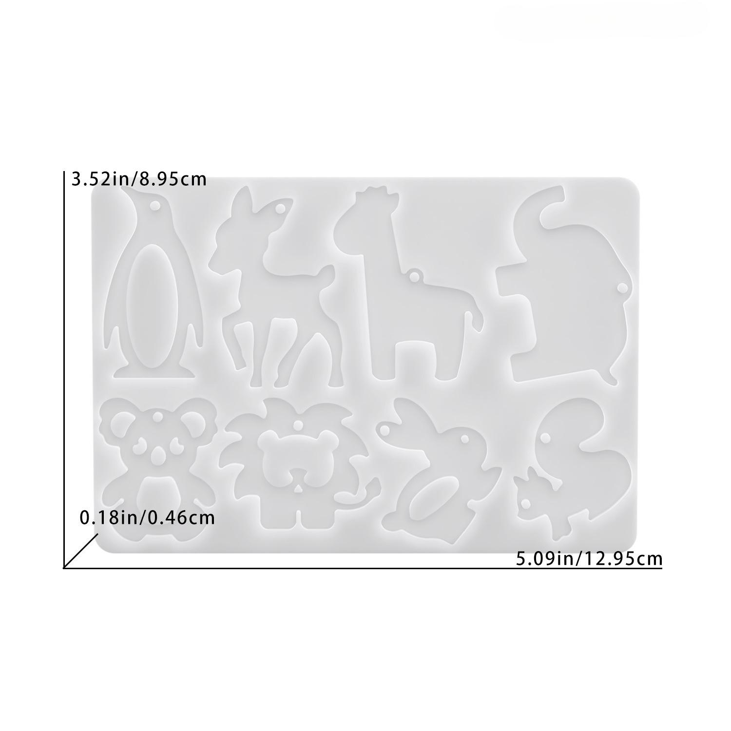 DIY crystal resin little rabbit and penguin pendant resin mold keychain silicone mold, parent-child craft, holiday gift