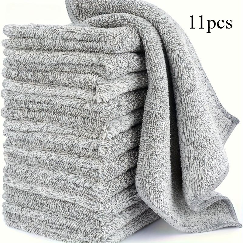 11 Pack Ultra-Absorbent Microfiber Cleaning Cloths - Lint-Free Non-Stick Oil Towels for Car & Kitchen, Washable & Reusable