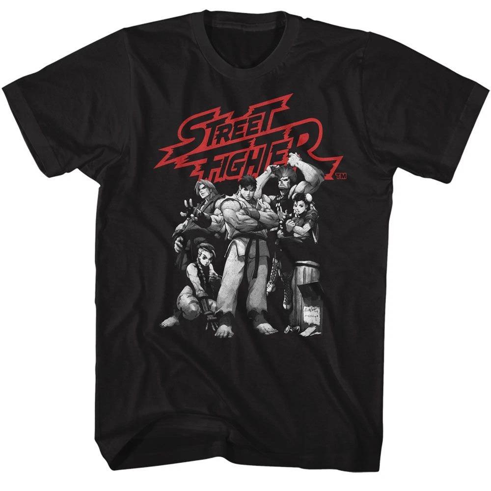 Street Fighter Bw Character Group Black Gaming Shirt 110