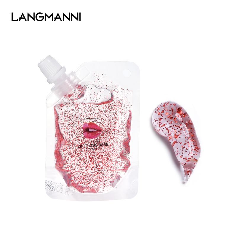 Langmanni DIY Lip Gloss Base Gel Raw Material Glitter Pearlescent
