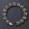 Collana Catena Clavicola Iced Out Diamante Nero Hip-Hop Europeo e Americano - Collana Choker Cool per Danza di Strada e Motociclisti