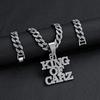New Three-dimensional Full Diamond Letter Pendant Necklace, Domineering and Exaggerated Hip-hop Street Dance Cuban Necklace