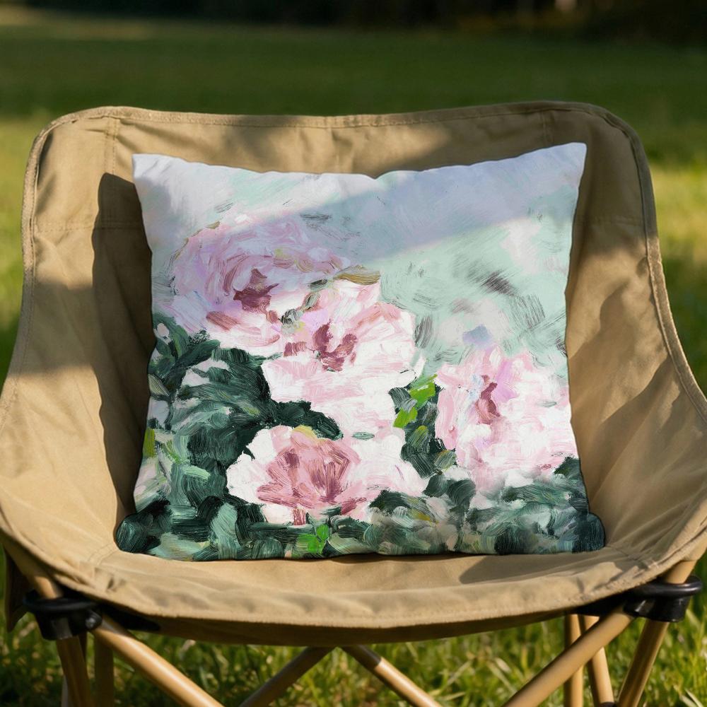Pink Peony Flowers Cushion Cover Soft Reversible  Durable Pillow Cover  MultiScene Use for Home  Car Daily Comfort