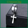 Cross Pendant Earring Climber With Polished Stainless Steel For Men Women