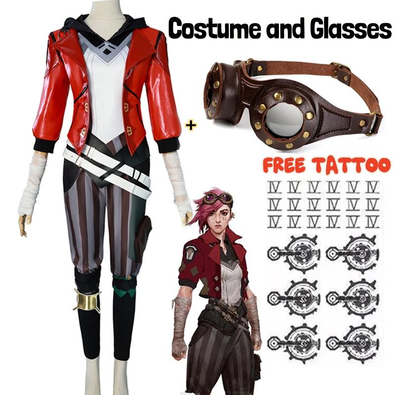 Arcane 2 League of Legends LOL Arcane Vi Game Cosplay Costume Anime LOL Arcane Vi Cosplay Uniform Carnival Suit Halloween Costum