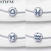 White Zircon Twelve Zodiac Signs Simple Authentic Original Copper Metal Charm Bead Components Gemini Virgo Bead Components Compatible With Bracelet
