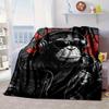 Monkey Music Headphones Blanket Flannel Blanket for bed, sofa, Camping, Hiking, Picnic Essentials, gift for family Fan gifts