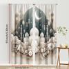 2PCS light colored Islamic temple curtains   elegant style   bedroom and living room   decorative curtains with drawbar pockets