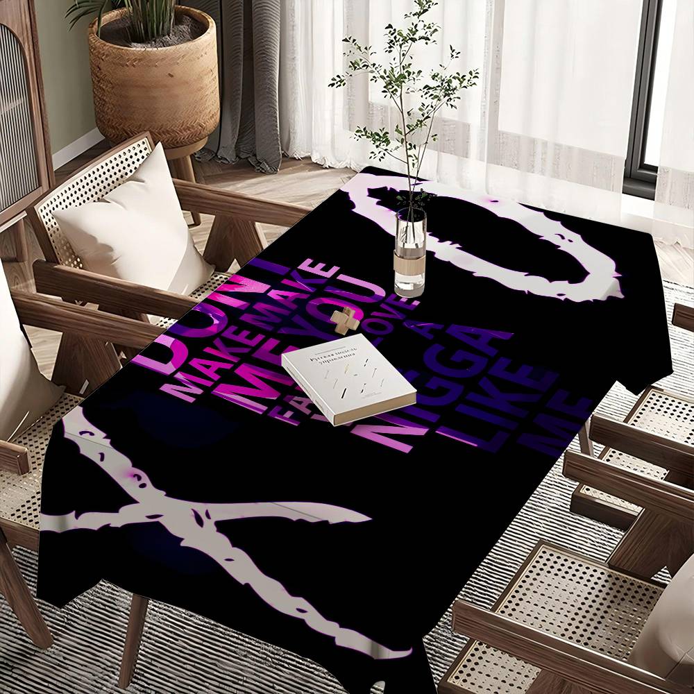 Rapper The Weeknd XO Game Anime Patroon Tafelkleden Zomer Wasbaar Picknick Feest Rechthoekige Tafelhoes Huis Eetkamer Decor 90x140cm