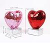 Red/Pink Color Mirror Surface Ornament Reflective Valentines Day Disco Ball  Christmas Party
