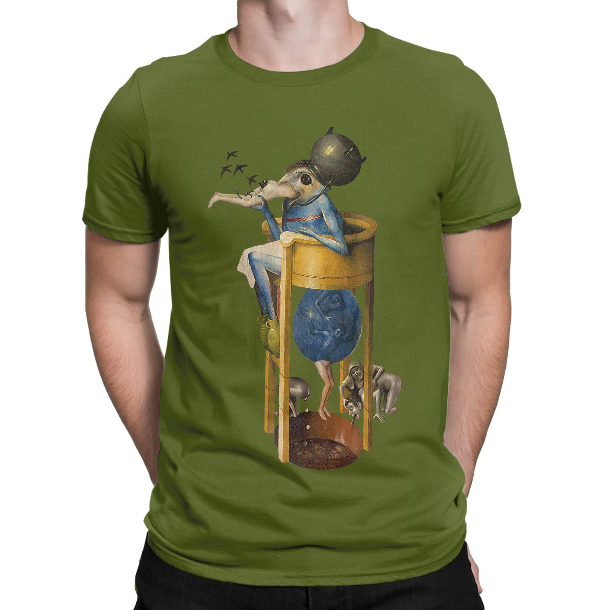 

Чоловічі футболки Hieronymus-Bosch Сад земних насолод Диявол 100% Бавовна Одяг Хіпстер Короткий рукав Футболка 3XL