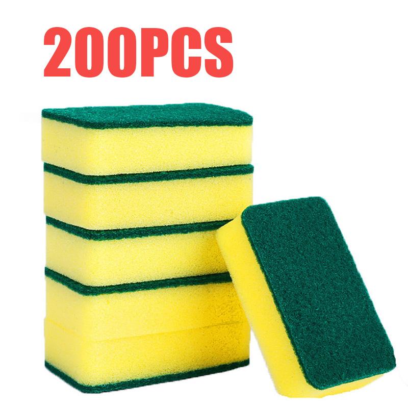20-200pcs Dishwashing Sponge Kitchen Nano Emery Magic Clean Rub Pot Rust Focal Stains Sponge Removing Kit Cleaning Brush Sponges