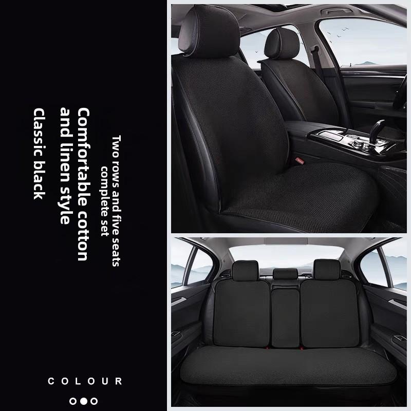 High Quality Universal Car Seat Cover Comfortable Linen Car Seat Cushion Four Seasons Breathable Non-slip Seat Cushion