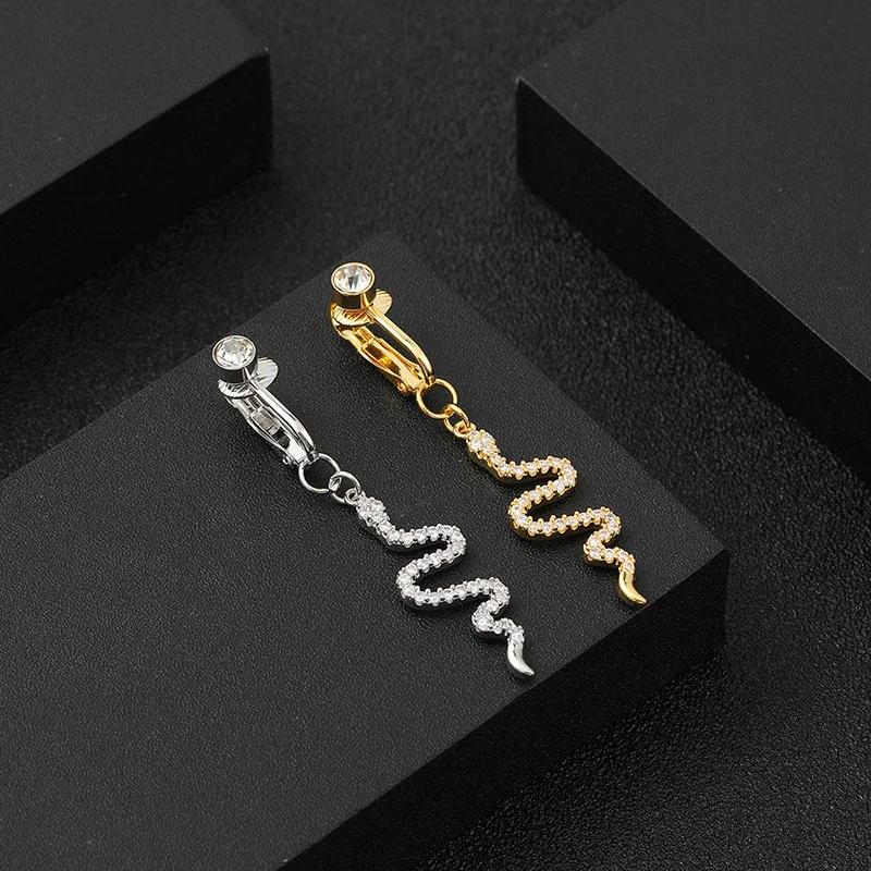 Non-Piercing Butterfly Fake Belly Piercing Butterfly Clip On Umbilical Navel Crystal Fake Piercing Fake Clip Belly Button Rings