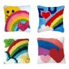 Knit DIY Rainbow Pattern Cushion Making Kits Enjoy DIY Fun With Latch Hook Kits DIY Pillowcase