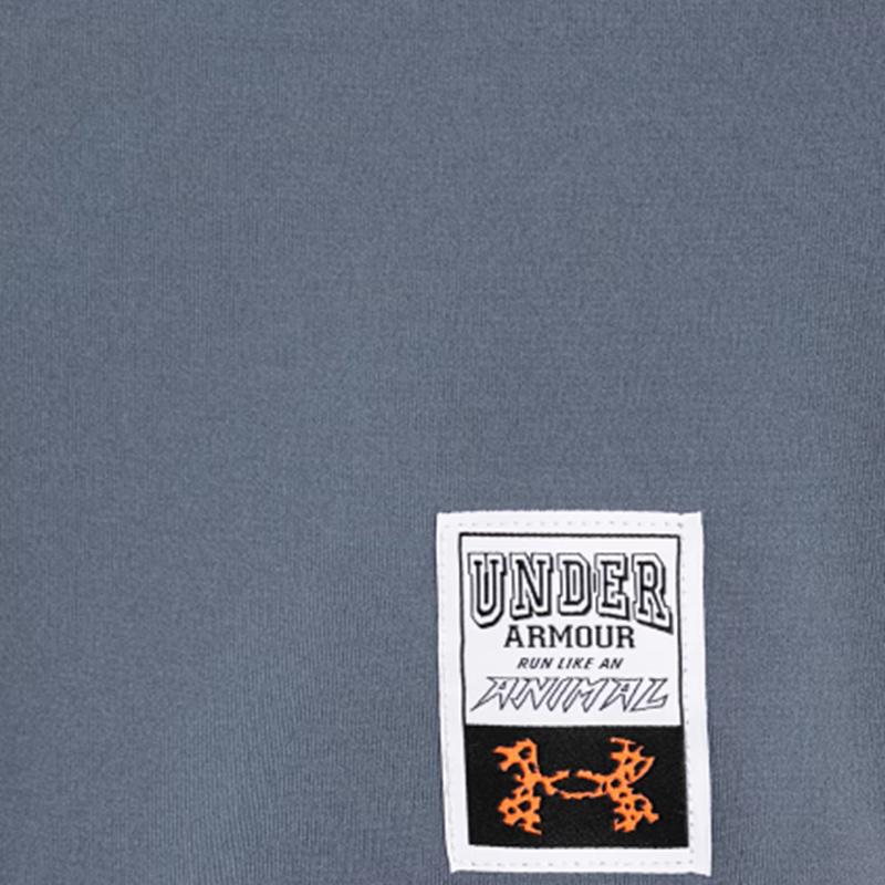 Under Armour Run LAA Letter Pattern Print 1/4 Zip Running Slim Fit Sports Stand Collar Long Sleeve T-Shirt Men Tops Gray 1379305-002