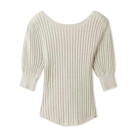 [Sneider] Back Open Ribbon Knit TOPS SWNT241166 Women s
