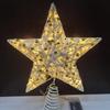 LED Glittering Rattan Wrought Iron Christmas Tree Topper Ornament
