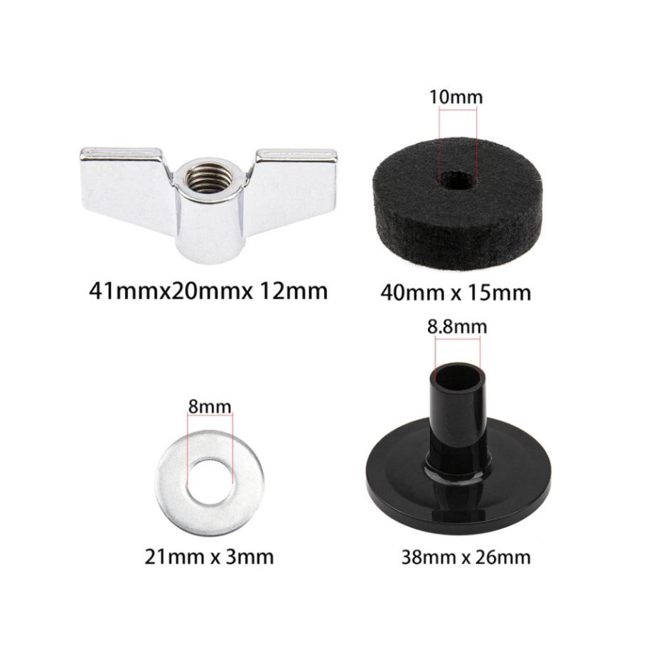 Butterfly Nut & Bolt, T-Type Nut with Stainless Steel Washer for Drum Set Musical Instruments