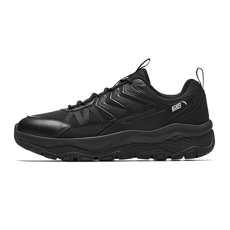Anta Comfortable Fashion Versatile Synthetic Leather Fabric Shock Absorbing Wear Resistant Low Top Casual Running Shoes Men sneaker Black 912545584-4