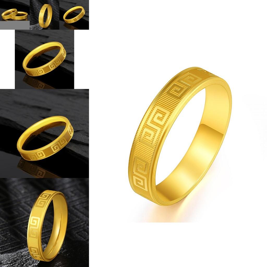 Elegant Vintage Design Sand Gold Ring Unisex Brass Plated Jewelry Ideal For Special Occasions
