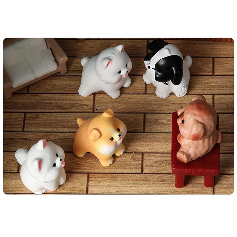 Cute Dog Figurines Miniatures Cartoon Animal Micro Landscape Ornaments For Home Room Desk Accessories