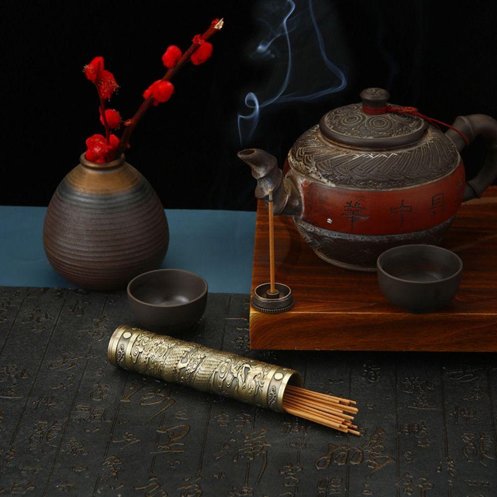 Chinese Dragon Buddha Incense Box Skull Sealed Cigarette Box Relief Incense Barrel  Home Decor