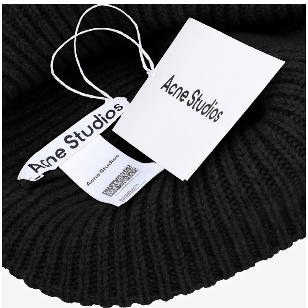 Acne Studios Face Logo Patch Beanie C40448 Black  900 