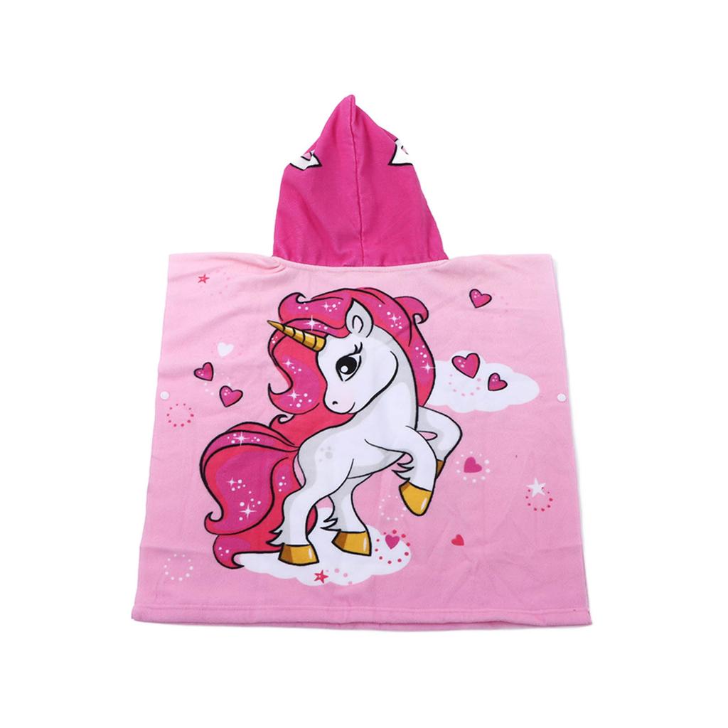 Accappatoio con Cappuccio per Bambini Colori Vivaci Comodo Morbido Senza Bottoni Accappatoio da Bagno per Ragazze
