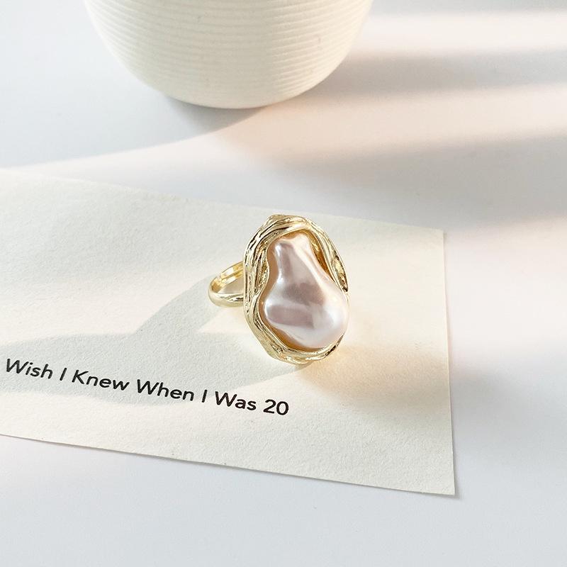 1 шт. Новое модное геометрическое нерегулярное барочное жемчужное кольцо для женщин ретро открытые изменяемые размеры указательных пальцев ювелирные изделия для вечеринок золотой