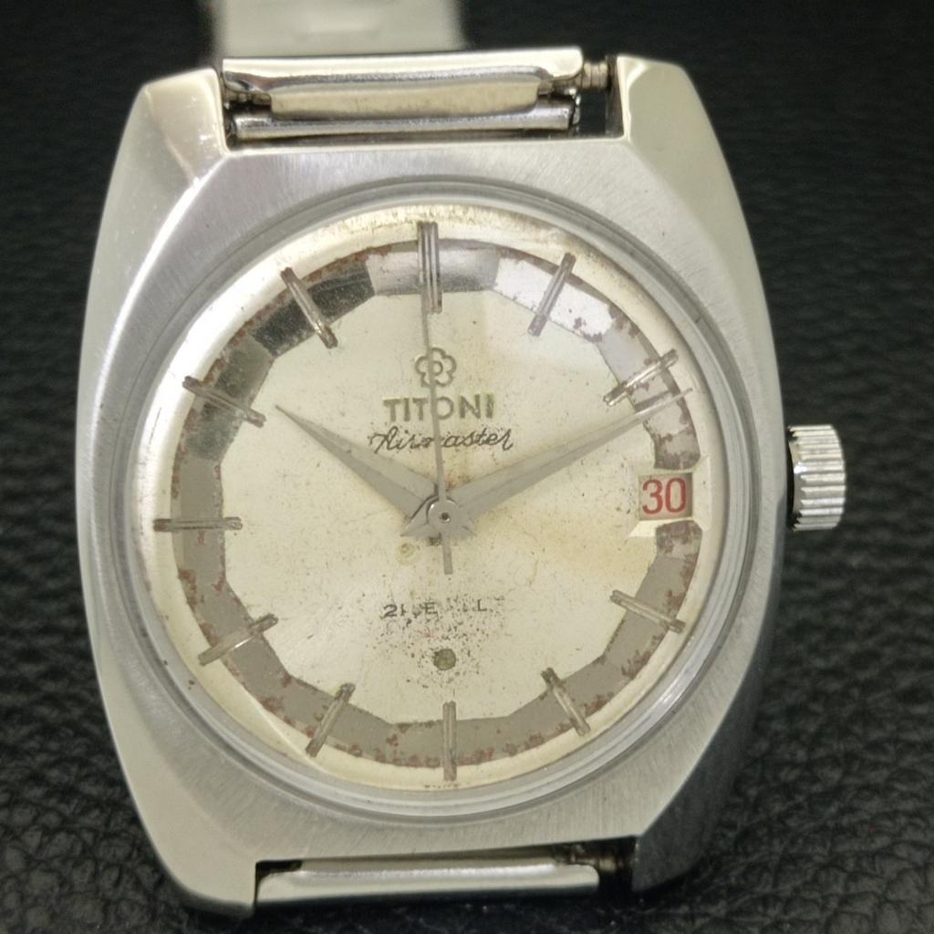 VINTAGE TITONI AIRMASTER TITOFLEX 2409 SWISS MENS ORIGINAL DIAL WATCH a700332-5 R202-a700332