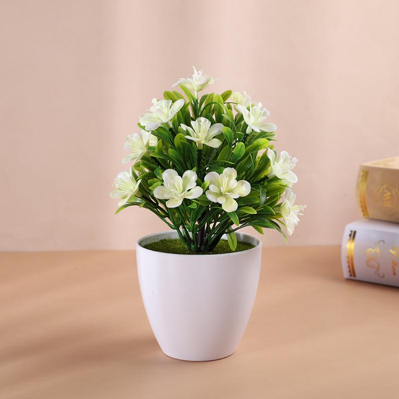 1pc Artificial Potted Plant Small Bonsai Flowers Pot Simulated Tree Ornaments Wedding Home Hotel Office Table Decor Fake Plants