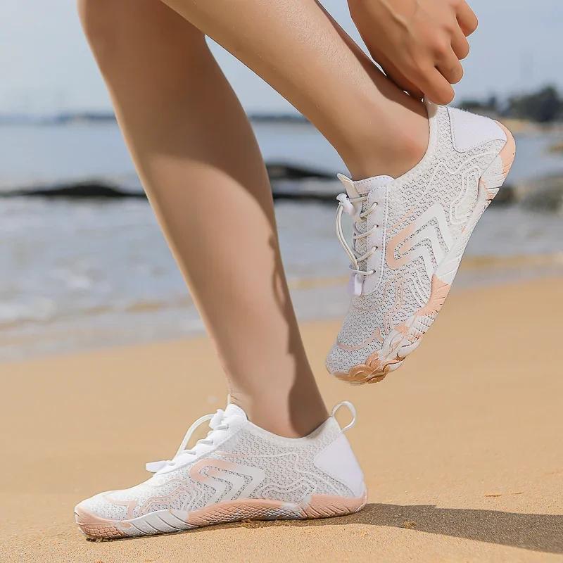 Women Men Aqua Shoes Five Fingers Upstream Wading Barefoot Outdoor Swimming Surfing Water Shoes Beach Sports Gym Sneakers Unisex