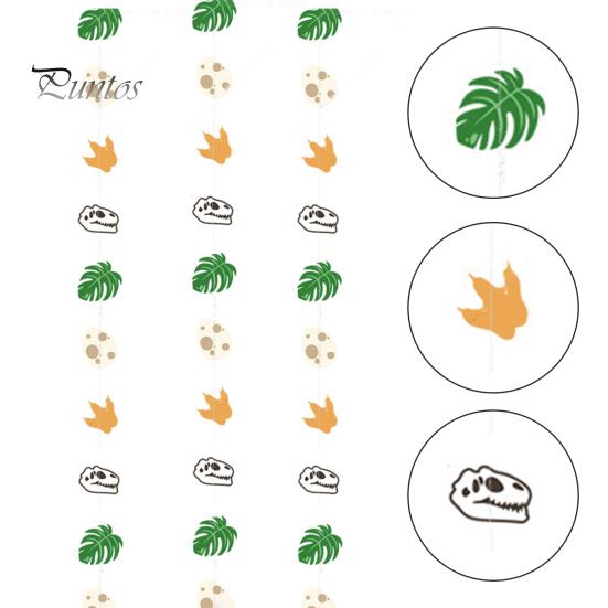 Dinosaur Party Decorations 2m/3m Dino Garlands Backdrop Hanging Banner Garlands Paper Palm Leaves String Decor for Boy Jungle Theme Birthday Party
