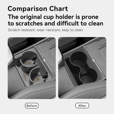 Porte-gobelet de voiture pour EV3 Accessoire de voiture Insert en TPE Porte-gobelet de console Ajustement parfait Résistant aux rayures Installation facile